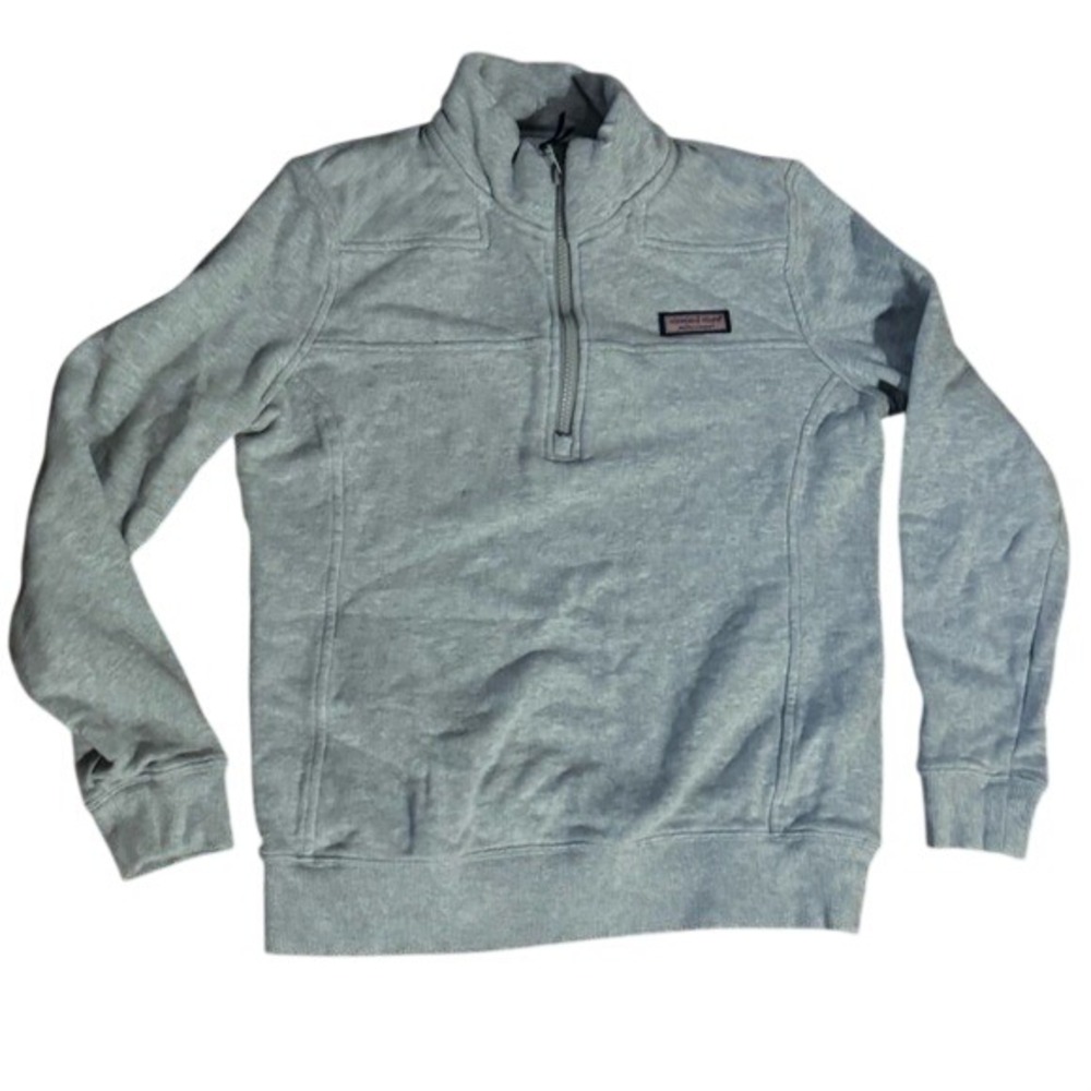 Vineyard Vines Women's Light Gray 1/2 Zip-Up Pullover Sweater‎ Sz XS Preppy Cozy